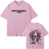 Anime Ghost in the Shell Motoko Kusanagi Graphic Print Unisex Summer Comic Casual Soft Pure‑Cotton Men's Loose‑Fit Short‑Sleeve T‑Shirt