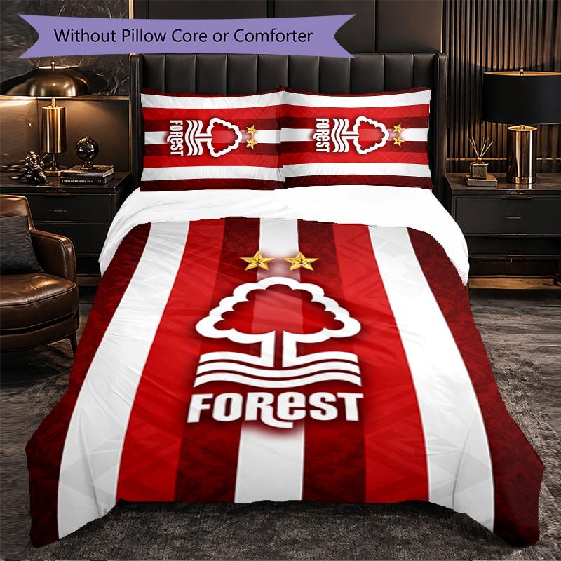 Nottingham Forest Themed Bedding 3Pcs Duvet Cover Set Decorative Bed Linen For Teen Room Home Decoration