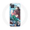 Чехол для Oppo A93 Tanjiro и Nezuko Demon Slayer Kimetsu no Yaiba Anime