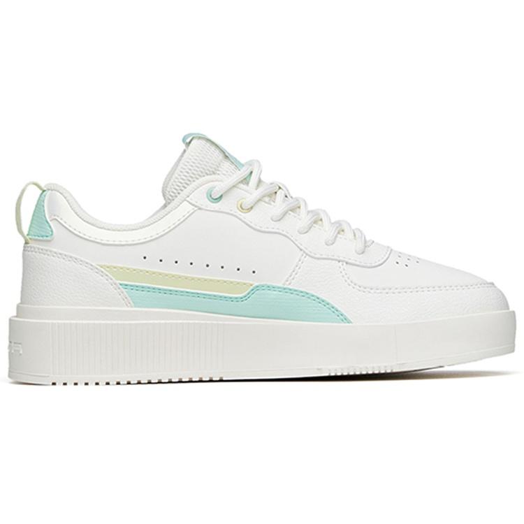Anta Life Collection Lightweight Abrasion Resistant Low top Skateboard Shoes Women's White Green 922228012-2