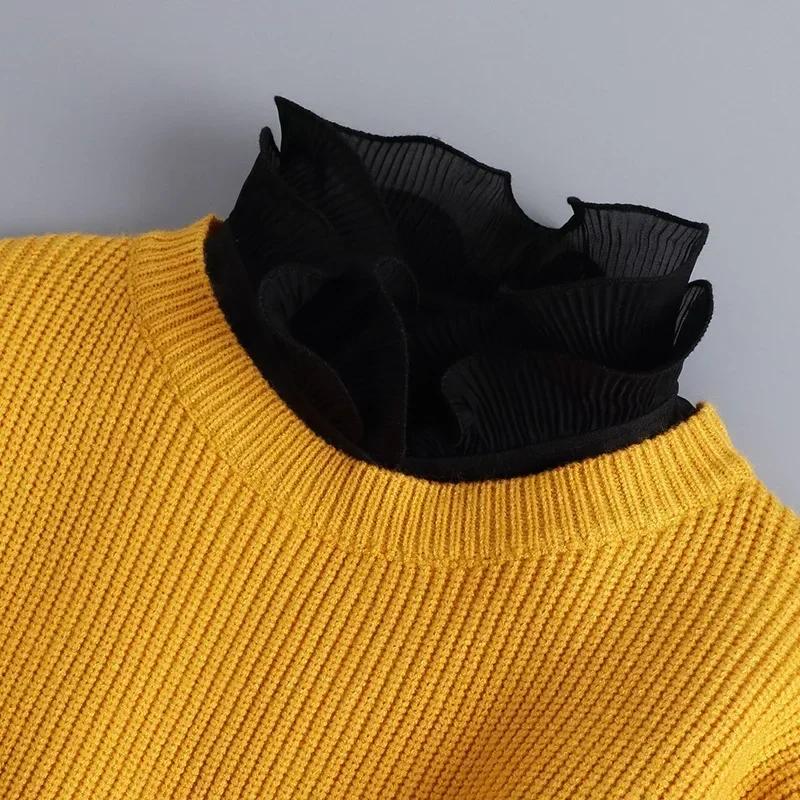 Hollow Lace Chiffon Doll Cotton Fake Collar Blouse Sweater Detachable Shirt Collar False Collar Lapel Women Top Collars Decor
