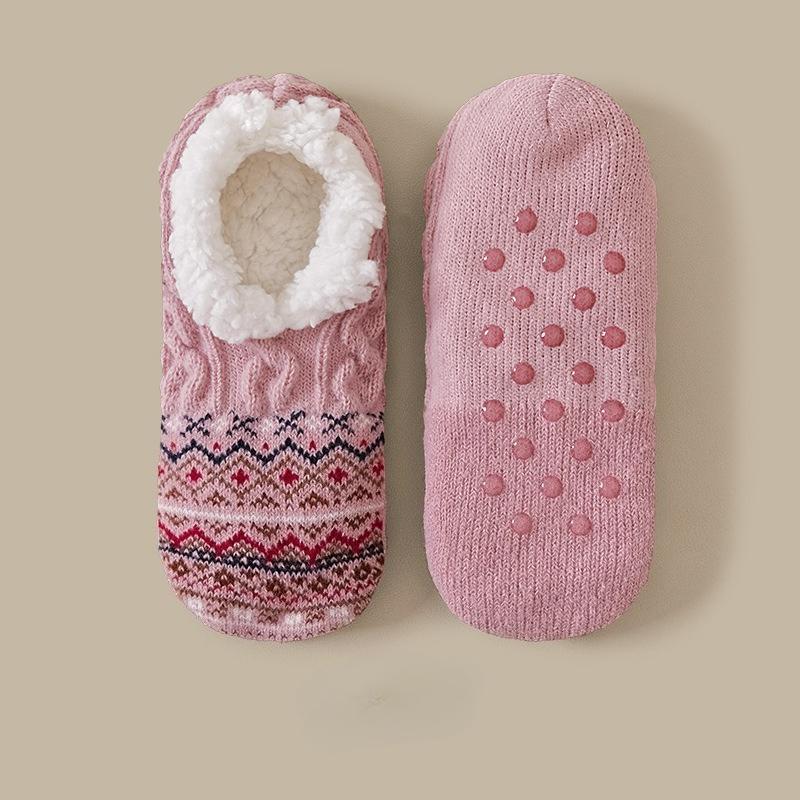 Lamb wool floor socks autumn and winter fleece thickened women's winter indoor adult warm home shoes and socks