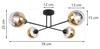 Asturia Black Ceiling Lamp 4-Flat Golden Lamp E27