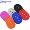 Jingyuqin Remote Control Shell 3 Buttons Car-Styling Silicone Cover Case Fob For Toyota Sienna/Tundra/Sequoia Keychain
