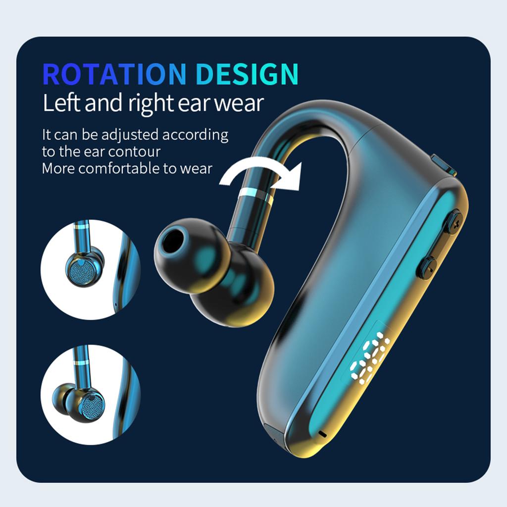 Беспроводная гарнитура V5.2 Hands-Free Наушники CVC6.0 с шумоподавлением Наушник 50 часов воспроизведения Одно ухо