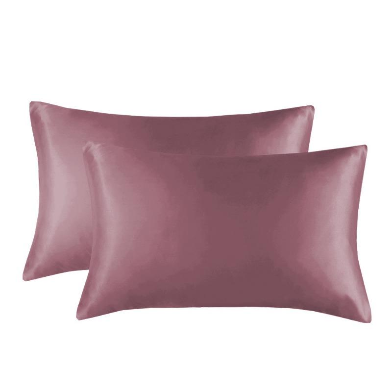 One Set Solid Color Double-sided Silk Pillowcase Mulberry Silk Ice Silk Beauty Pillowcase Single Silk Broadside Pillowcase
