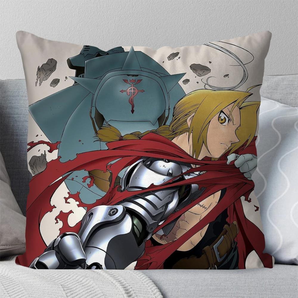 Anime Fullmetal Alchemist Brotherhood Pillow Case Square Pillow Bedroom Sofa LeisureComfortCar Living Room Home Decoration 40X40