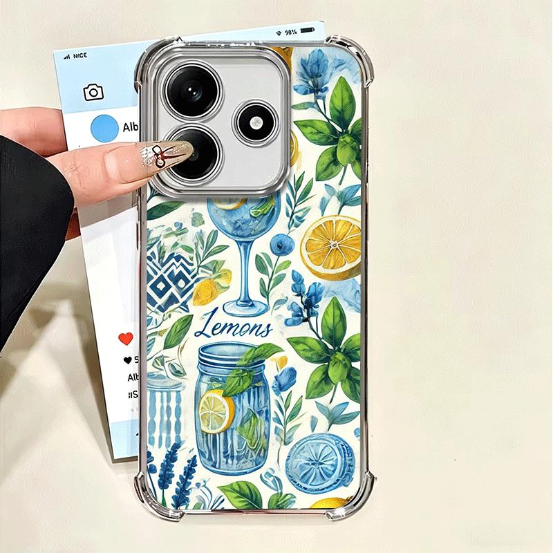 Летние Фрукты Лимон Мягкий Чехол Для Телефона Для Xiaomi Poco X7 X8 Pro Max X6 X5 X3 F8 Ultra F7 M8 M7 M5S Redmi 15C 15A 15 14C 13C 12C 13
