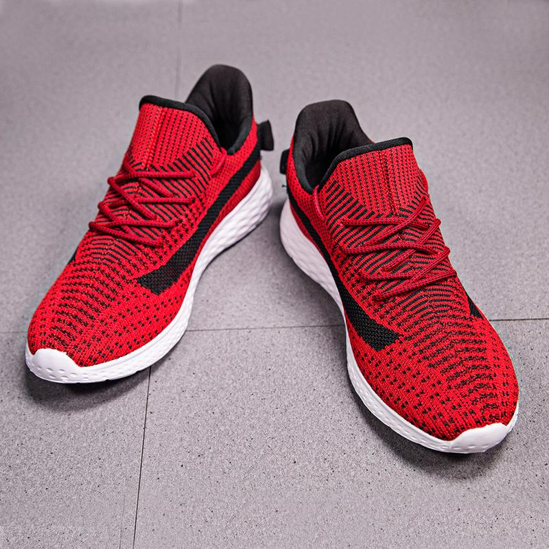 Мужская обувь большого размера 38-48, сверхлегкие кроссовки с дышащей сеткой и летающей тканью
