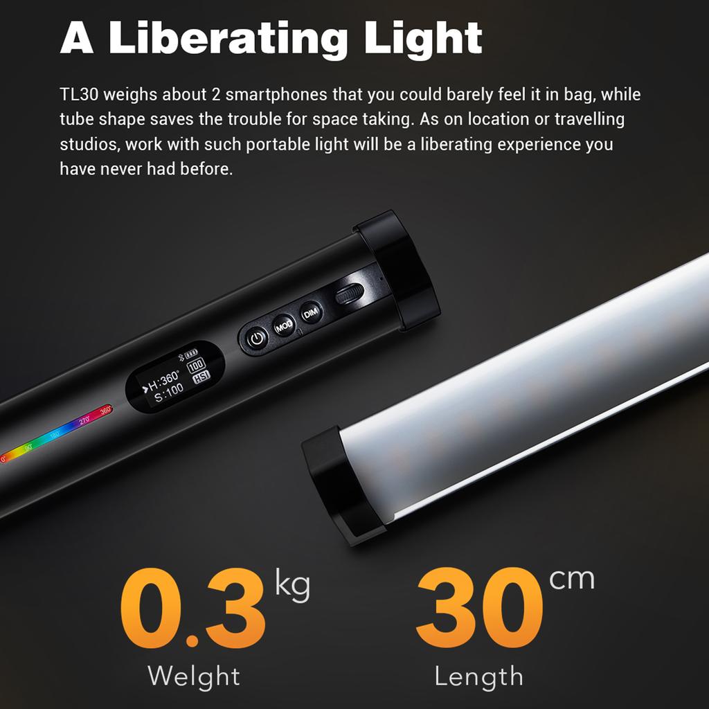 Godox TL30 Полноцветный RGB ламповый светильник Профессиональный светодиодный светильник для фотосъемки Палочка с двухцветной температурой