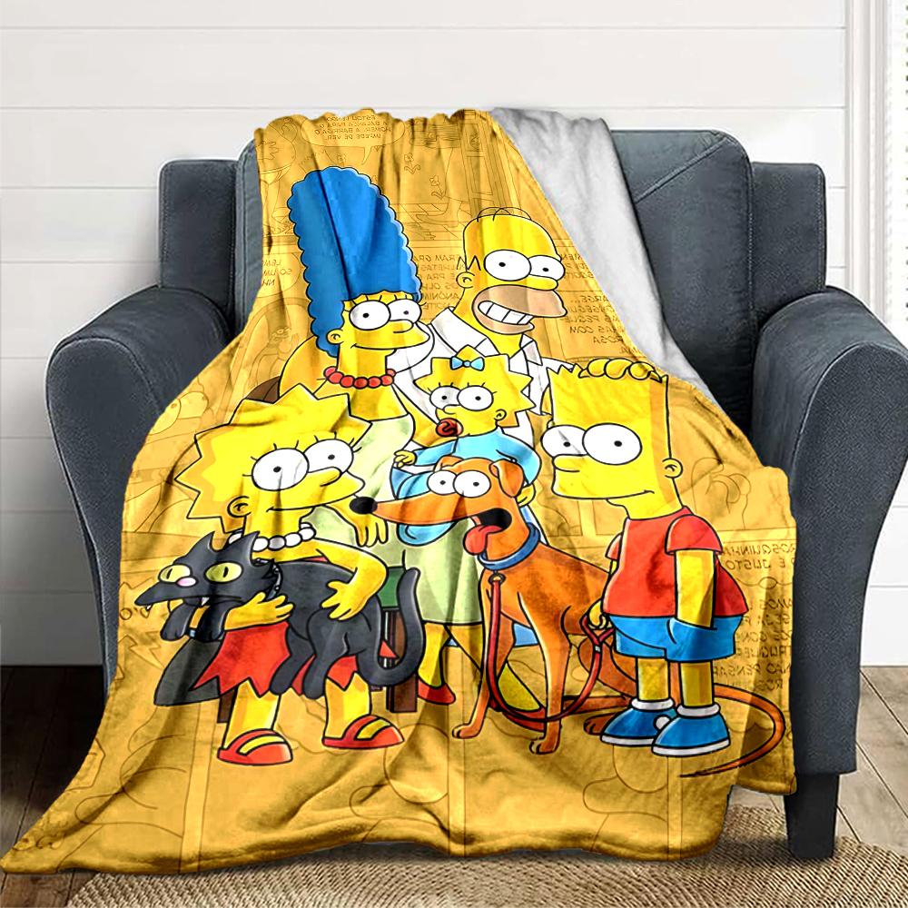 1Pc Simpsons Family Adventure Blanket Soft Throw Blanket For Home Bedroom Bed Sofa Travel Office Solid Christmas Blanket