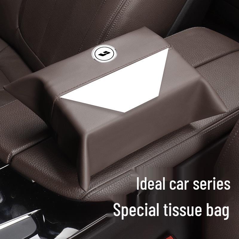Car Tissue Box Bag: Fits Ideal ONE/L9/L8/L7, Drawstring Paper Box Cover for Hanging In Car Interior