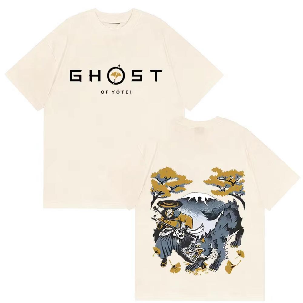 Japanese Game Ghost of Yotei Graphic T Shirt Men Women Fashion Harajuku Clothing T-shirt Casual High Quality Male Cotton T Shirt