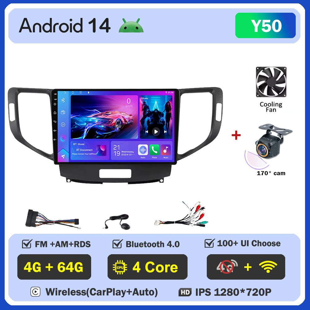 Для Honda Spirior Accord 8 Acura TSX 2008 2009 2010 2011 2012 Carplay Android auto Радио Интеллектуальная система GPS Навигация Wifi