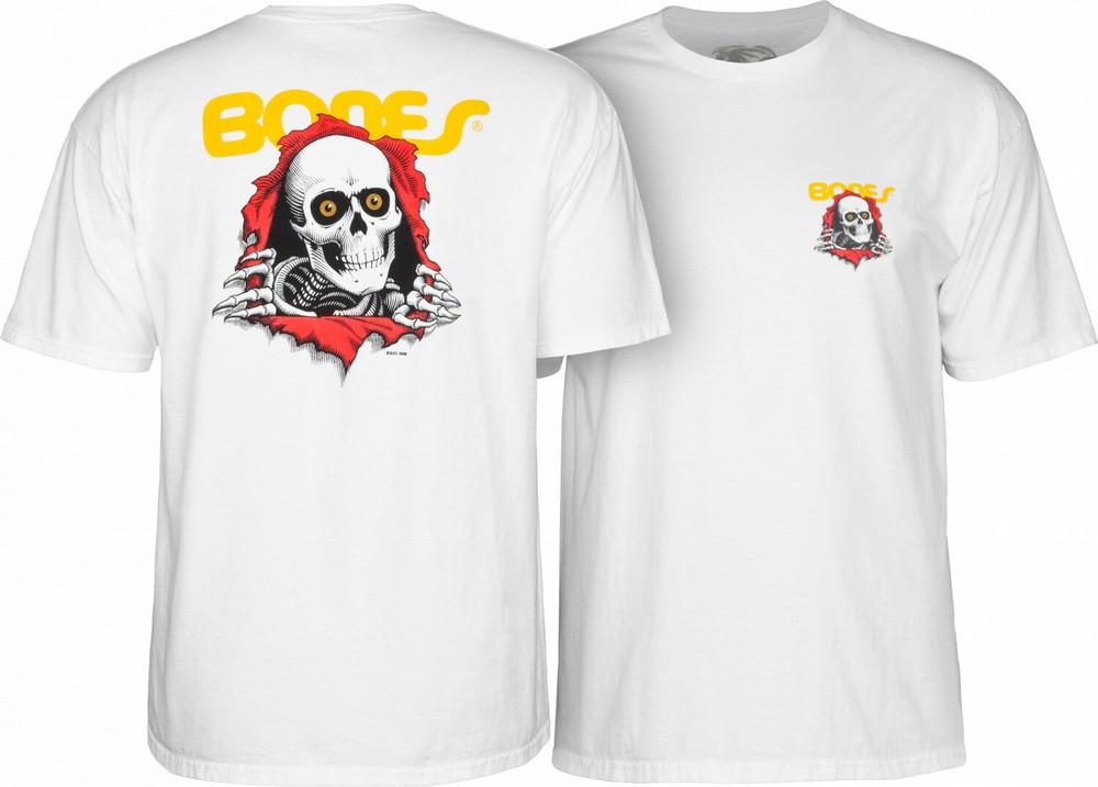 Powell Peralta BONES RIPPER Футболка для скейтборда БЕЛАЯ Унисекс Футболка