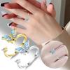 Adjustable Butterfly Thumb Ring Stress Rotation Anxiety Rings Women's Jewelry
