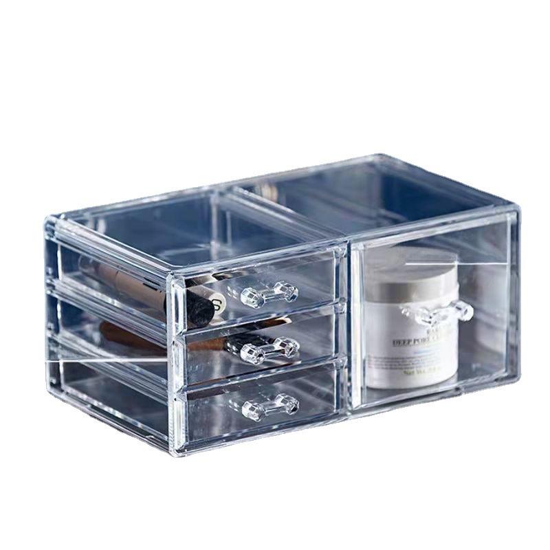 Прозрачный ящик для хранения косметики, помады и украшений - цельный органайзер для туалетного столика