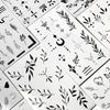 10pcs Finger Temporary Tattoo Sticker Black Butterfly Flower Body Arts Waterproof Magic Mini Pattern Semi Permanent Stickers