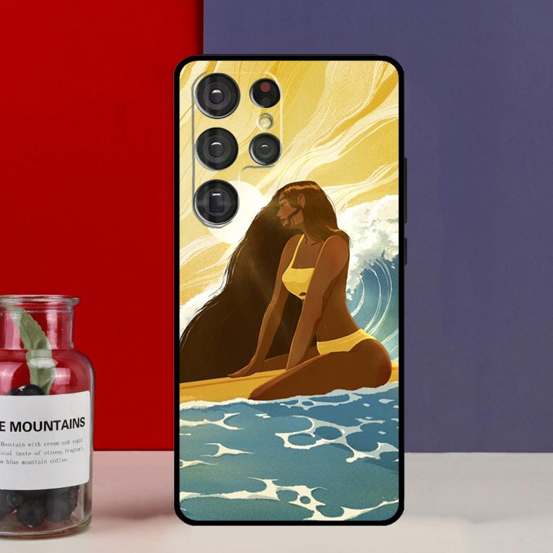 Чехол для телефона Samsung Galaxy S25 Ultra S9 S10 S20 S22 Plus S21 FE S23 S24 Ultra с изображением доски для серфинга, серфинга, девушки-серфера