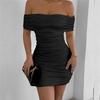 Ladies Summer Skirt European And American Style Sexy One-shoulder Tight-fitting Hip Dress Solid Color Elegant Dating Skirt