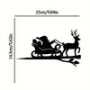 1 шт. Металлическая настенная скульптура в виде оленя и Санта-Клауса - стальной силуэт на ветке, идеально подходит для украшения дома, сада и улицы
