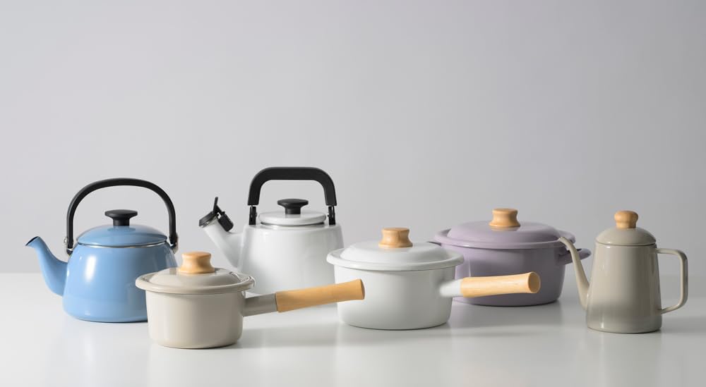 Fuji Enamel Cotton Plus Whistling Ash Kettle, 2.1L, Blue, CTP-2.1WK.AB