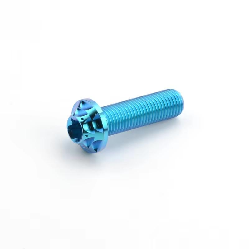 Tmj Gr5 M10*1.25 Titanium Bolts Motorcycle Bicycle Modified Screws Titanium Alloy UFO Fancy Torx Head Bolt