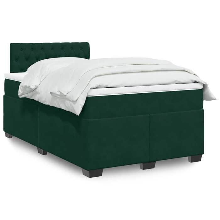 Maison Exclusive - Sommier à lattes de lit et matelas Vert foncé 120x200cm Velours