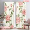 2pcs,2D Plane Printing Pattern Curtains Rose Garden Bliss Versatile Polyester (without Rod) Decorations Inside Use for Study,