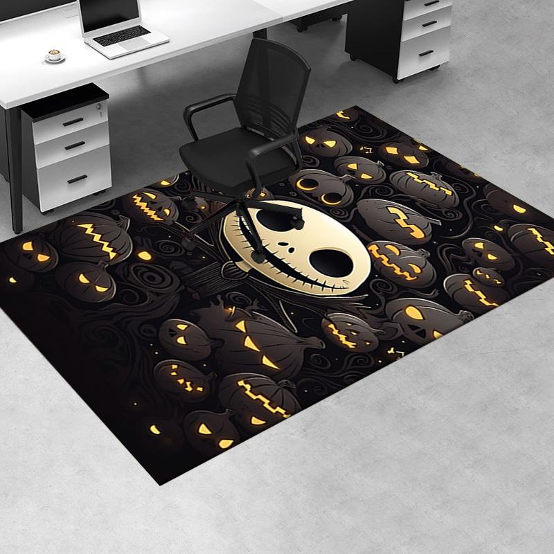 Office Rug Jack Skellington, Halloween theme 3D Printed Anti-Slip Rug-Machine Washable for Living Room