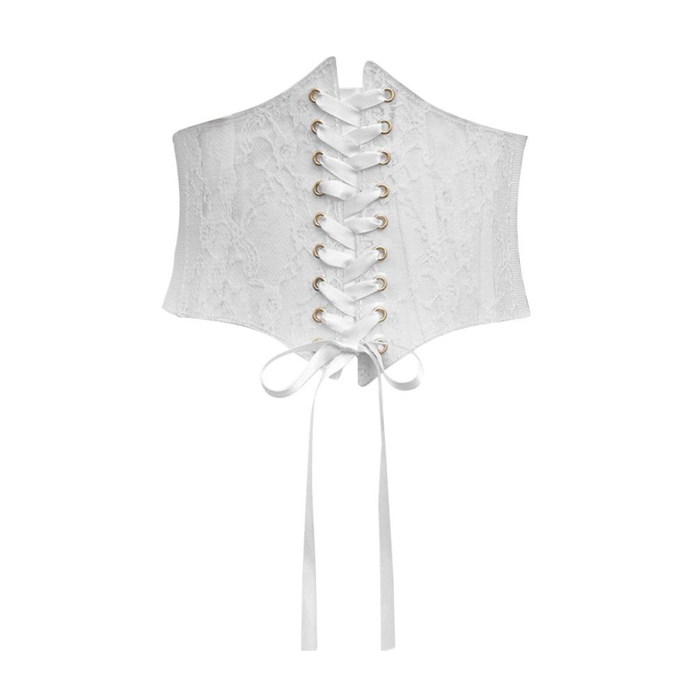 Flower Embroidery Silk Elastic Cummerbunds PU Leather Waist Bands  For Women Lady Girl Bridal