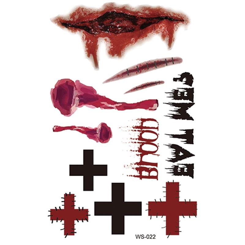 Водонепроницаемые реалистичные тату-наклейки на Хэллоуин