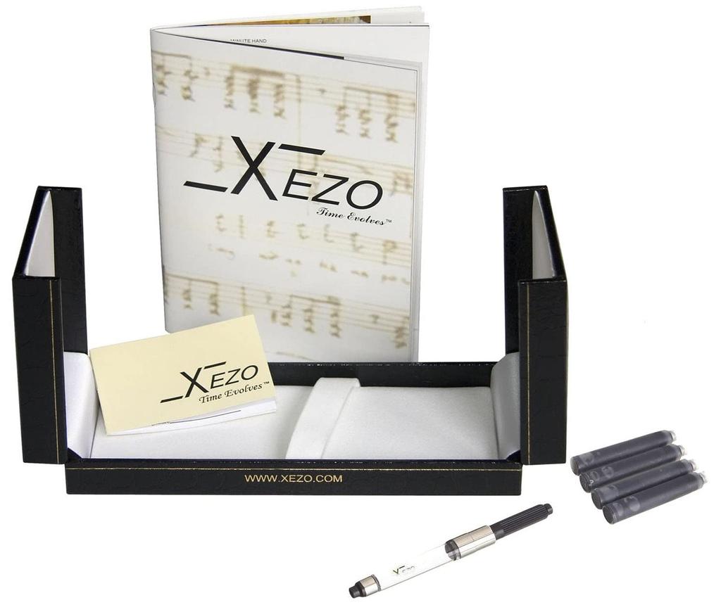 Handcrafted Xezo Maestro Solid 925 Sterling Silver and Pearl Serialized Medium Fountain Pen with Marine Origin White Mother of 18K Gold Inheritance
