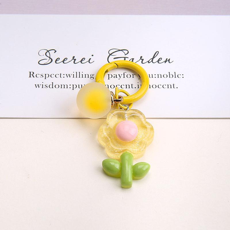 Красочный мультяшный брелок-цветок, изысканный милый брелок-цветок для женщин, девочек, украшения для рюкзака, аксессуары, подарки