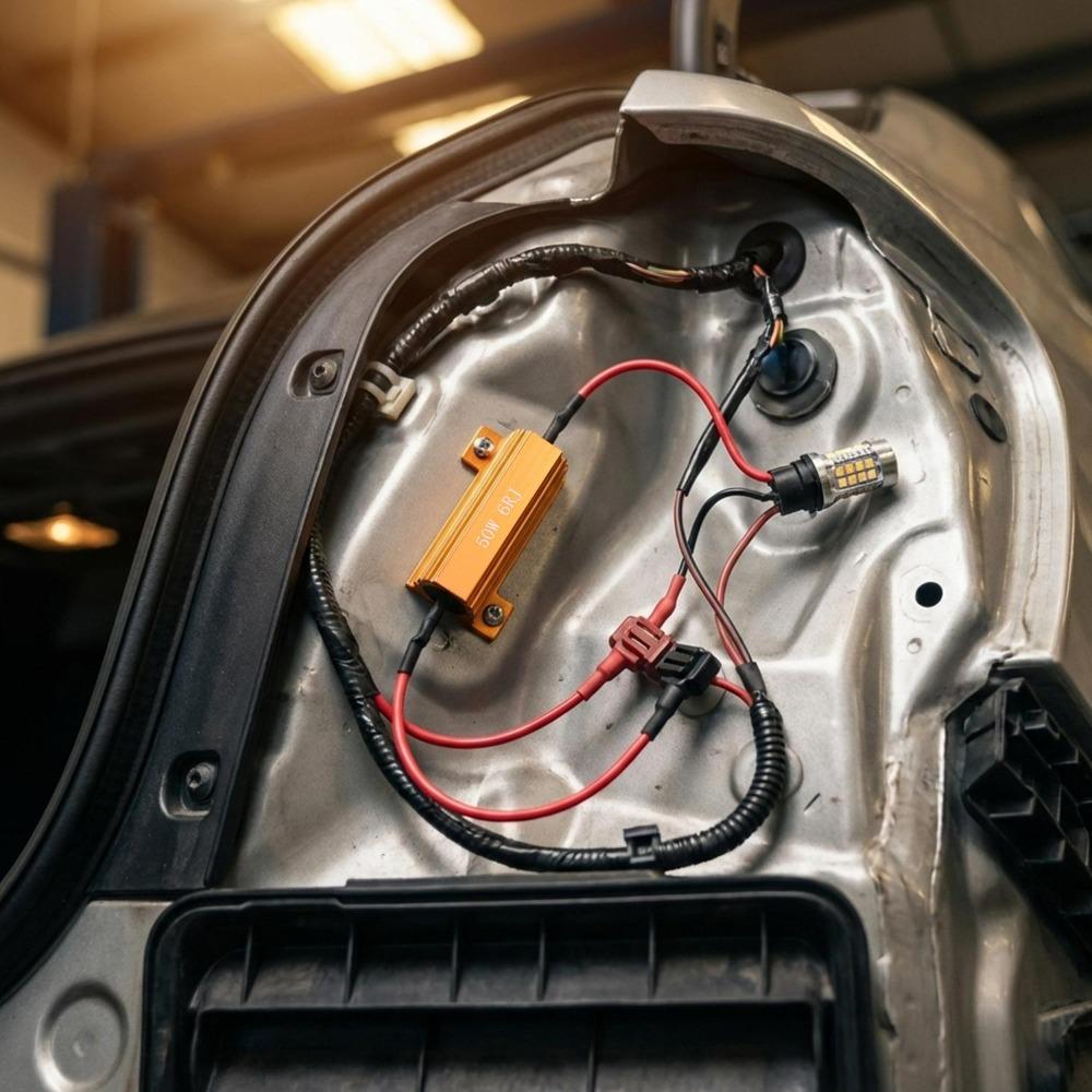 50W 6RJ LED Load Resistor Hyper Flash Fix Turn Signal Error Code Canceller Auto Decoder Car Motorcycle Warning Adapter Cables