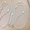 Hanging Decoration Wallet Necklace Chain Pearl Love Bead Phone Anti Loss Lanyard  Phone