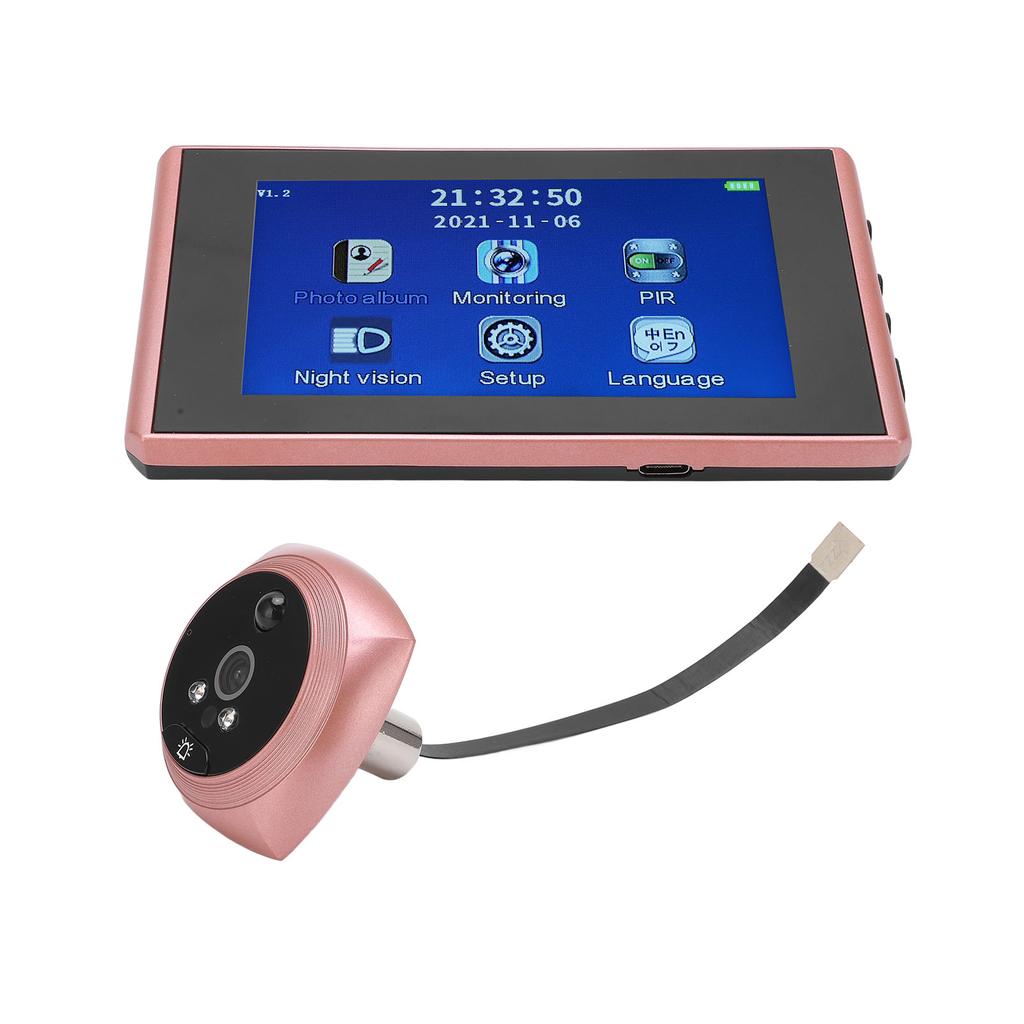 Дверной цифровой глазок с высоким разрешением, просмотр в реальном времени, умный дверной звонок, глазок с 4,3 дюйма