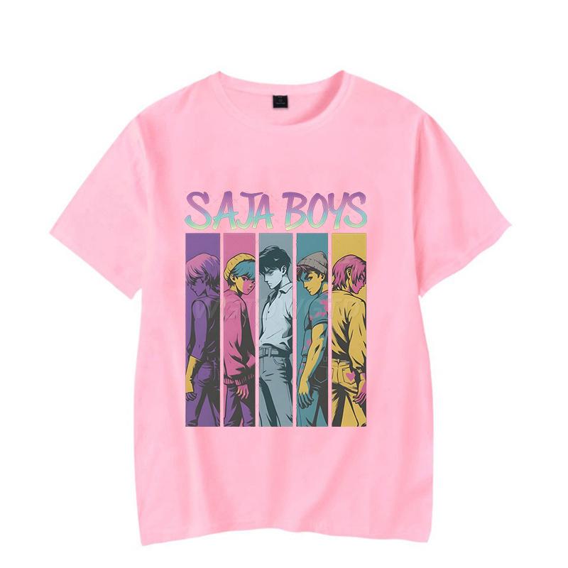 Модная K-pop футболка Demon Hunters Jinu Saja Boys с коротким рукавом для мужчин и женщин, повседневная футболка с круглым вырезом, аниме K-pop футболки Demon Hunters
