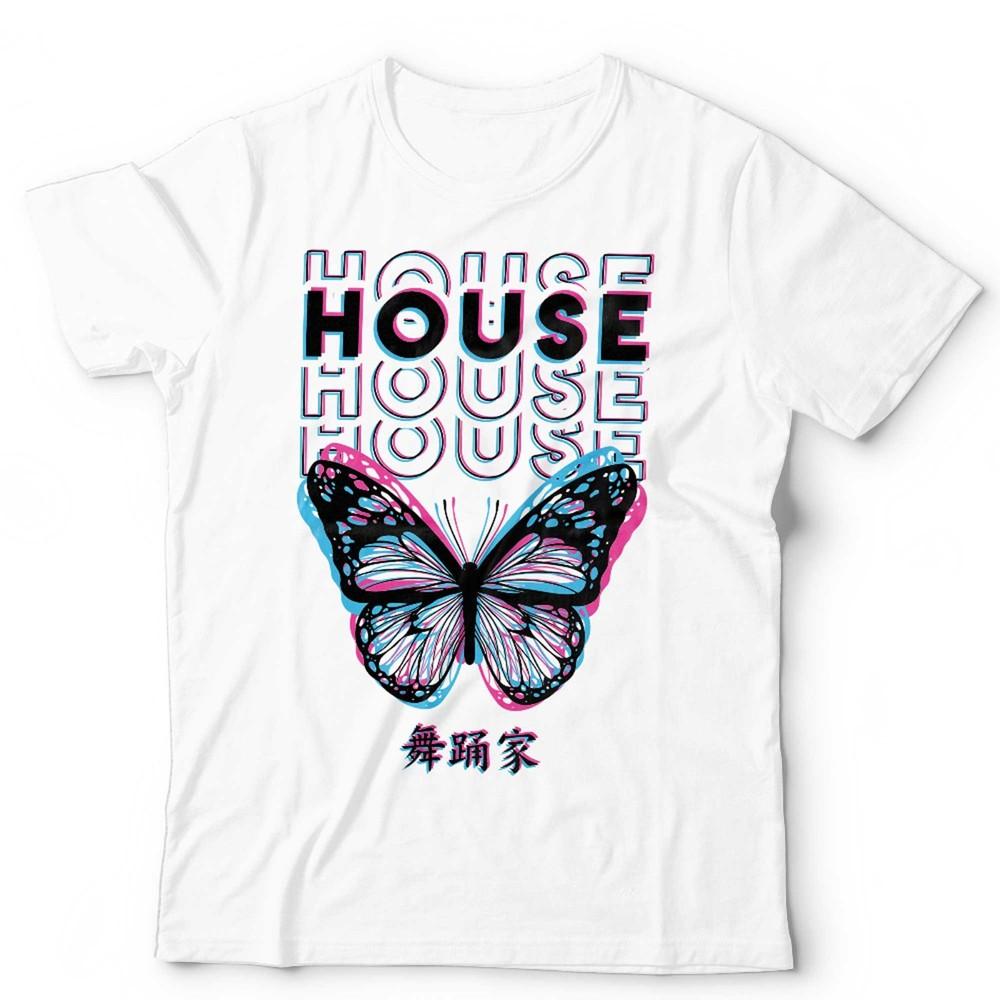 House Music Tshirt Unisex Dance Music Glitch Butterfly EDM Festival Outfit Rave