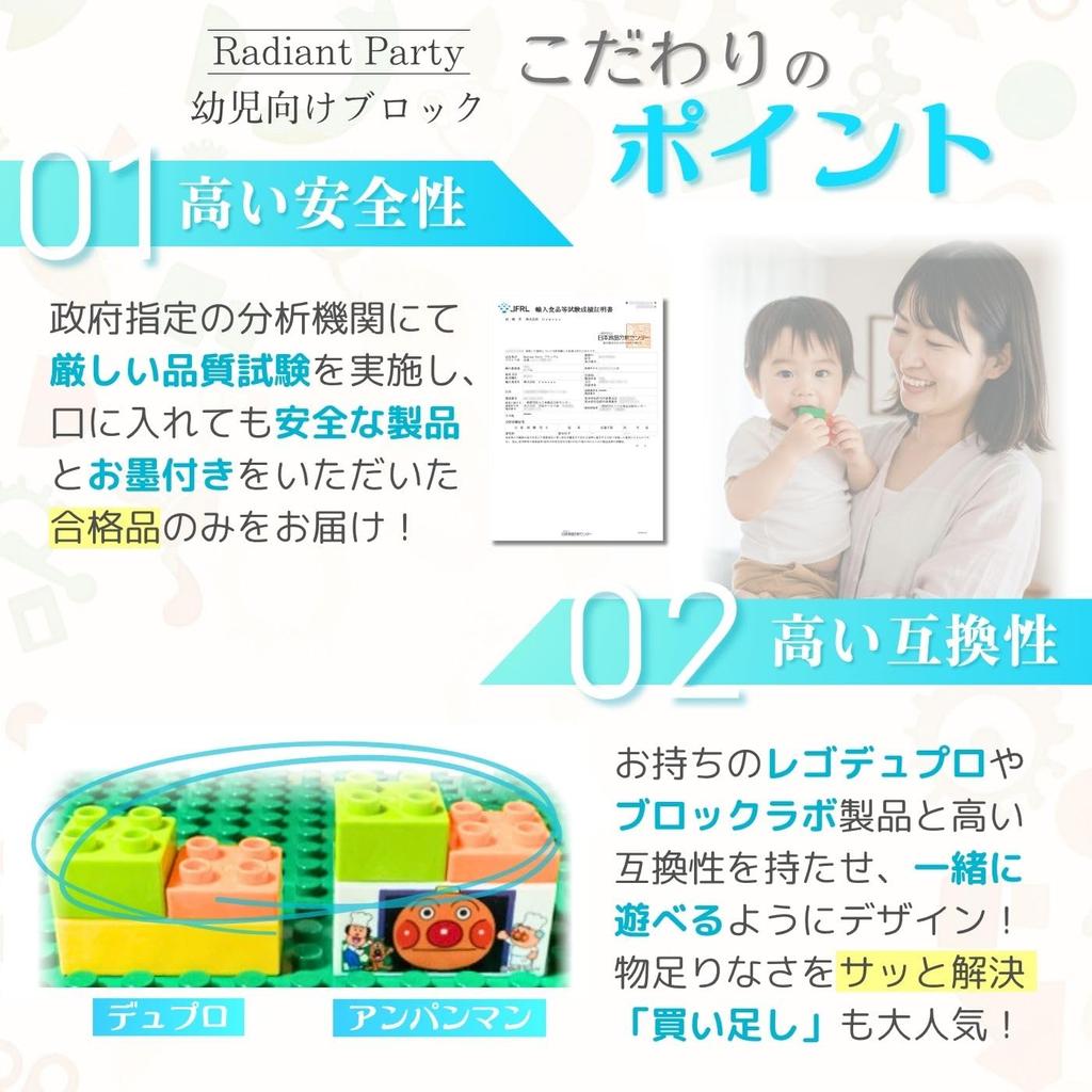 Radiant Party Duplo Anpanman Compatible Building Blocks, Coasters, Slope Toy, Extra Large 500g Assortment (Set B)