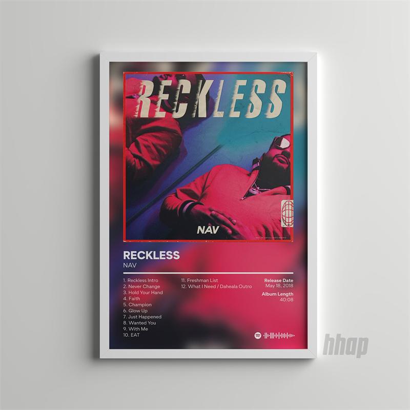 Поп-рэп-музыка, обложка альбома, художник, NAV, постер, эстетический рэпер, хип-хоп, рок, добрые намерения, холст, настенное искусство, домашний декор для комнаты