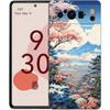 Японский пейзаж Чехол для телефона Для Google Pixel 8 7 6 Pro 8A 6A 7A 5G Мягкий силикон Ударопрочный ТПУ Черный Чехол Fundas
