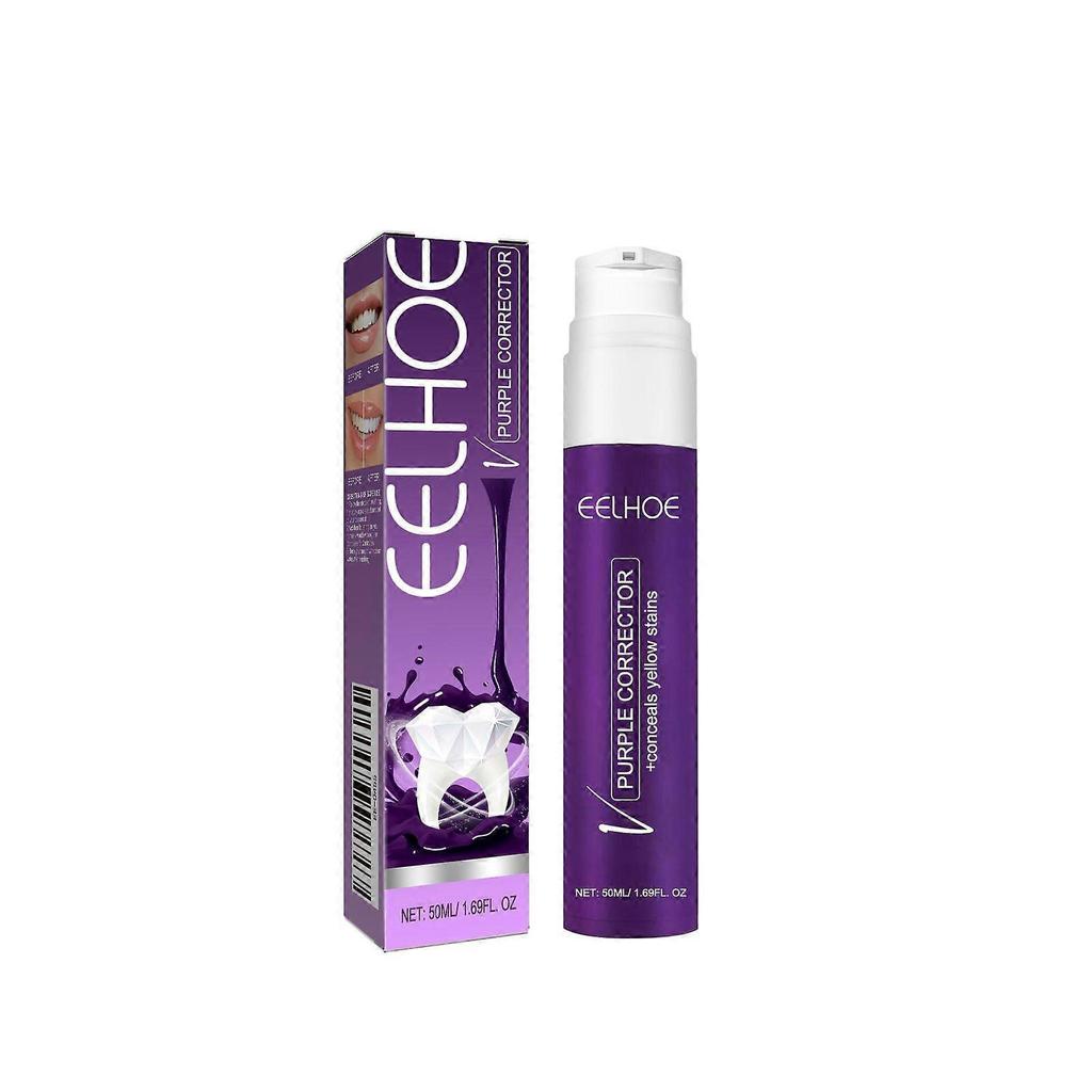 v34 purple toothpaste whitening teeth teeth to remove tooth stains and prevent pigmentation yellow teeth cleaning whitening 50ml box