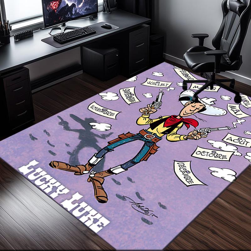 Luke Wild West Rug Office Carpet Non-Slip Mat, Chair Rug Floor Covering for Gaming, Bedroom, Living Room , Home Decor Christmas Gift