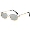 Small Square Sunglasses Metal Half Frame Shades Eyewear Vintage Sun Glasses  Selfie