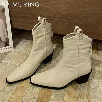 Женские ботильоны с острым носком, сексуальные дизайнерские туфли на среднем каблуке, тренд 2025 года, зимние кожаные туфли-лодочки Chelsea Botas Mujer