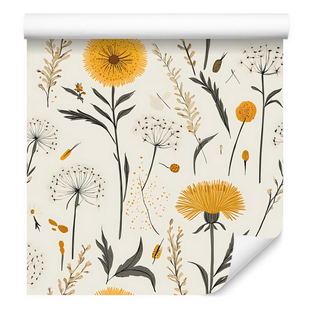 Dandelion Wallpaper White for Living Room and Bedroom 50x1000