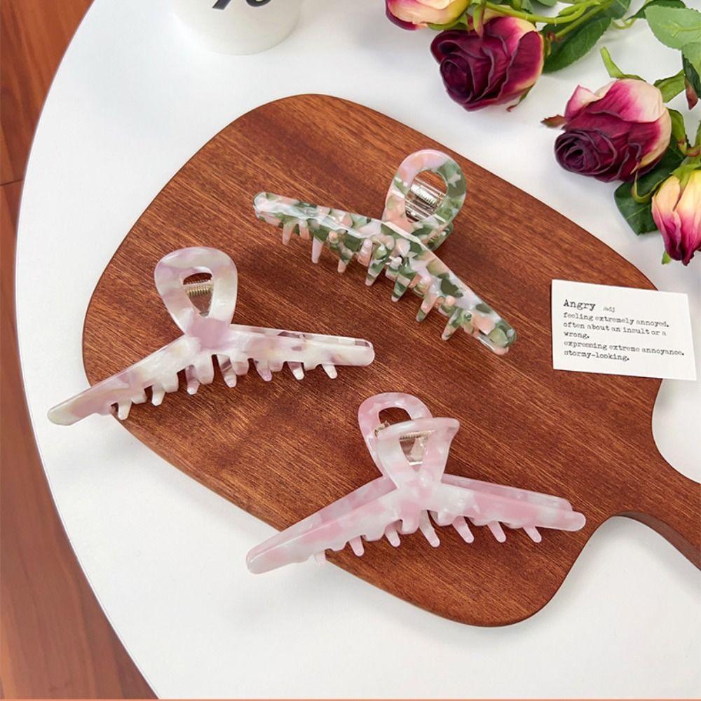 Однотонный Свежий Ацетат Заколка-краб для волос Простая Заколка-краб Милая Клипса-кросс Акула Женская