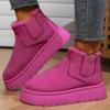 2024 Winter Women Short Plush Warm Snow Boots Casual Shoes  New Suede Fur Chelsea Ankle Boots Flats Platform Ladies Shoes Large Size