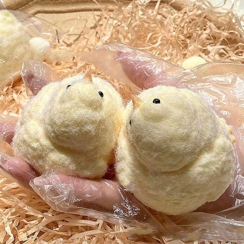 Милый Пищащий Цыпленок Игрушка-Сжималка Ручной Работы Желтый Большой Цыпленок Плюшевая Силиконовая Игрушка Снятие Стресса Липкая Кукла Кавайный Подарок для Детей